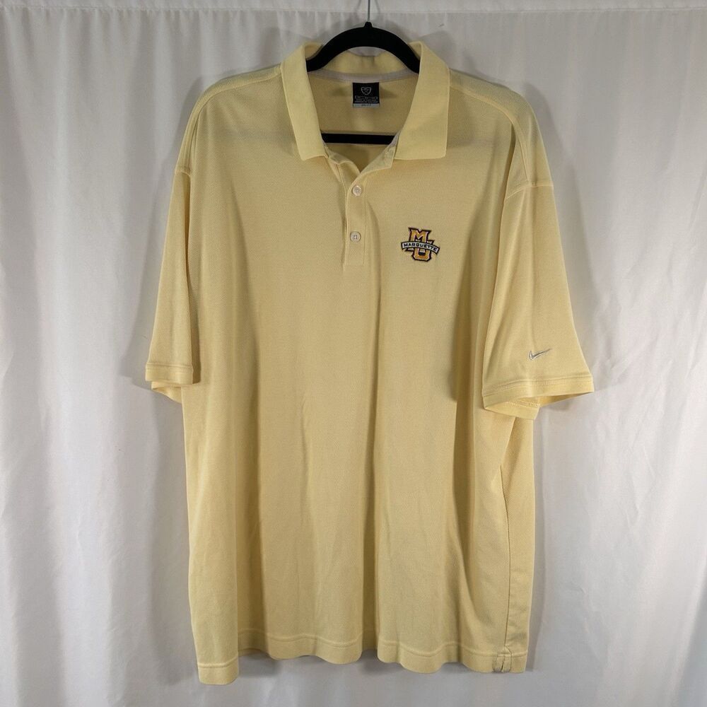 Marquette Golden Eagles Nike Golf Polo Men's XL Yellow Short Sleeve Collared